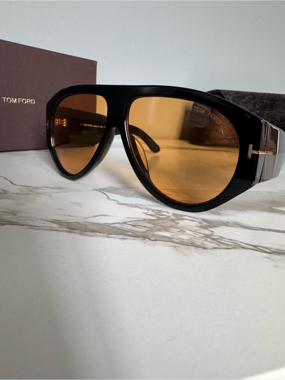 Tom Ford Tortoiseshell Frame Amber Lens Sunglasses - Picture 7 of 7